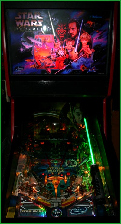 A picture of my star wars episode one pinball machine